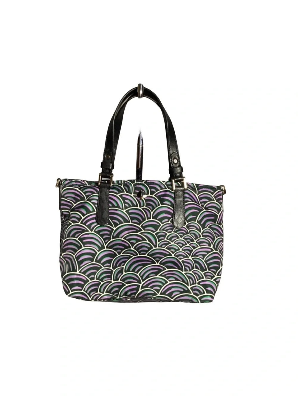 Kate Spade Taylor Party Bubbles Small Tote Nylon Leather EUC